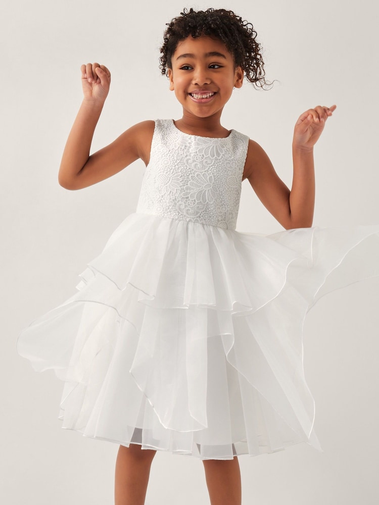 Monsoon Natural Lace Petal Flower Girl Dress - Image 1 of 4