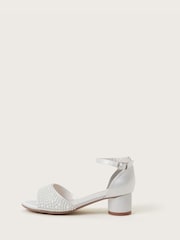 Monsoon White Pearl Open Toe Two Part Sandals - Image 2 of 3