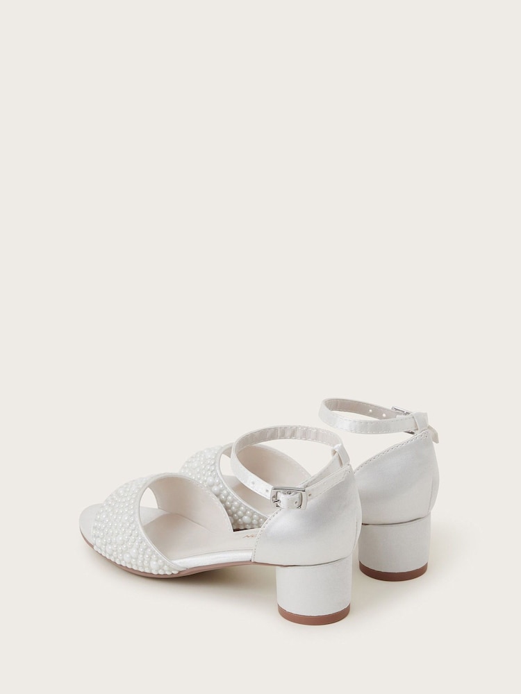 Monsoon White Pearl Open Toe Two Part Sandals - Image 3 of 3 Monsoon White Pearl Open Toe Two Part Sandals - Image 3 of 3