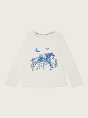 Monsoon Horse Print Long Sleeve 100% Cotton T-Shirt - صورة 2 من 4