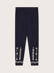 Monsoon Blue Sequin Broderie Leggings - Image 2 of 4