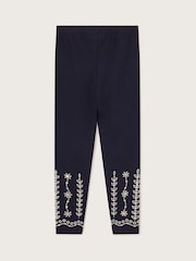 Monsoon Blue Sequin Broderie Leggings - Image 3 of 4