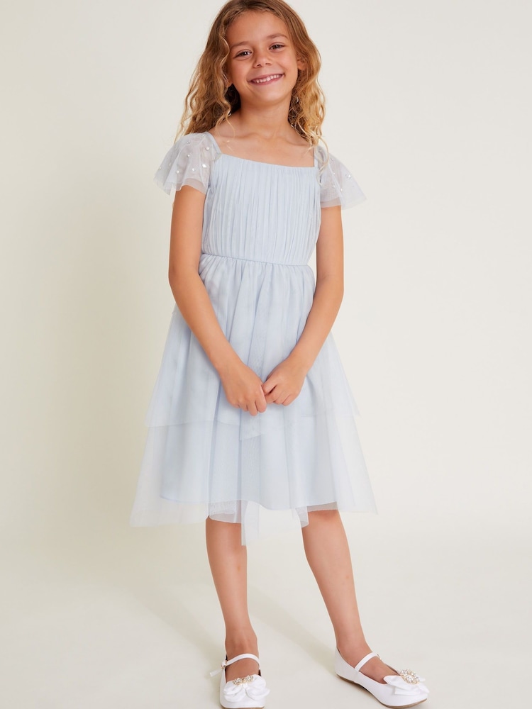 Monsoon Theodora Tulle Diamante Sleeve Dress - Imagen 1 de 4 Monsoon Theodora Tulle Diamante Sleeve Dress - Imagen 1 de 4