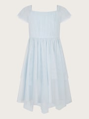Monsoon Blue Theodora Tulle Diamante Sleeve Dress - Image 2 of 4