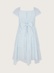 Monsoon Blue Theodora Tulle Diamante Sleeve Dress - Image 3 of 4