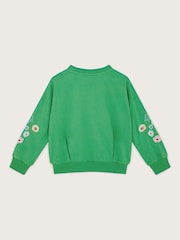 Monsoon Green Floral Print Embroidered Sweatshirt - Image 3 of 4