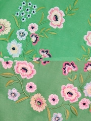 Monsoon Green Floral Print Embroidered Sweatshirt - Image 4 of 4