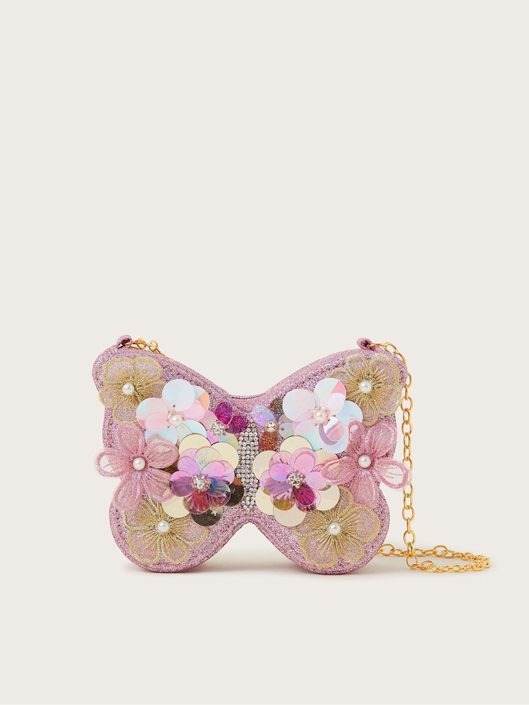 Monsoon Pink Bella Embellished Butterfly Bag - Image 1 of 3