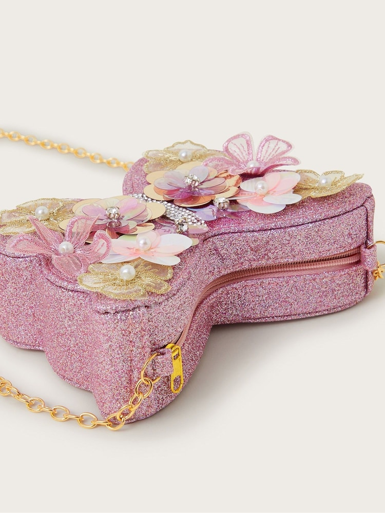 Monsoon Pink Bella Embellished Butterfly Bag - Image 3 of 3