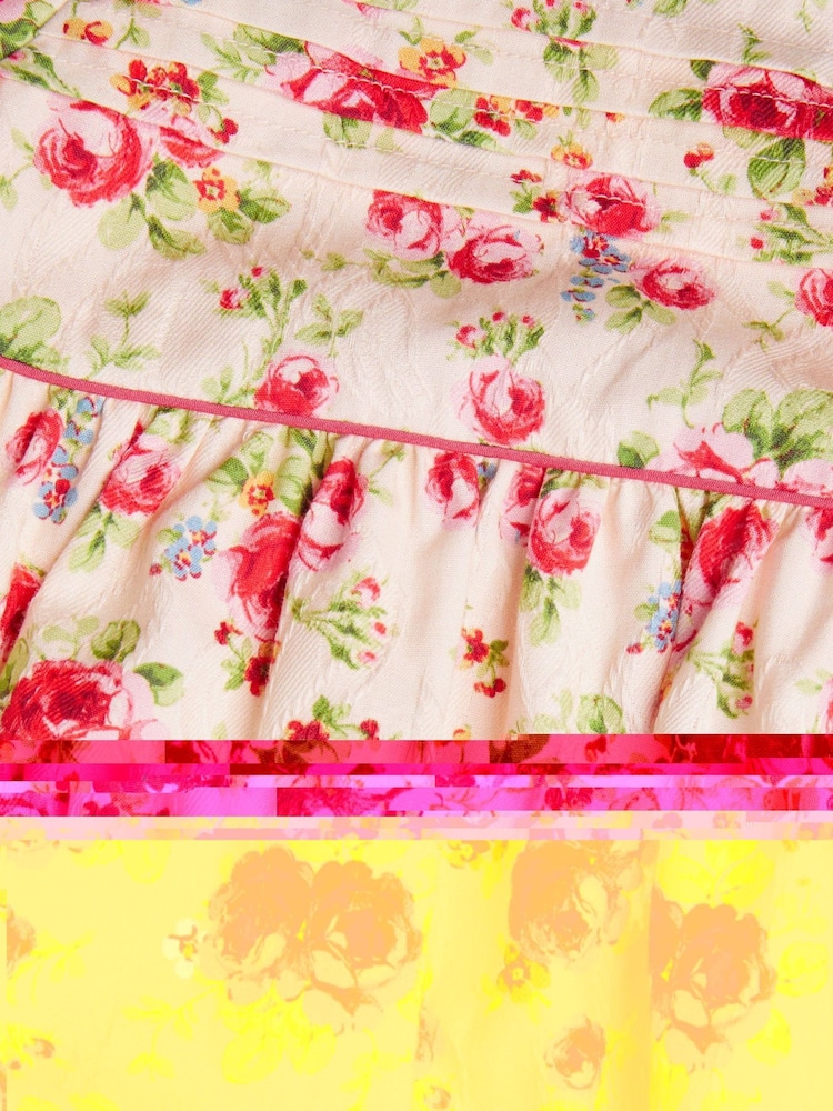 Monsoon Natural Baby Rosanna Jacquard Floral Print Dress - Image 3 of 3