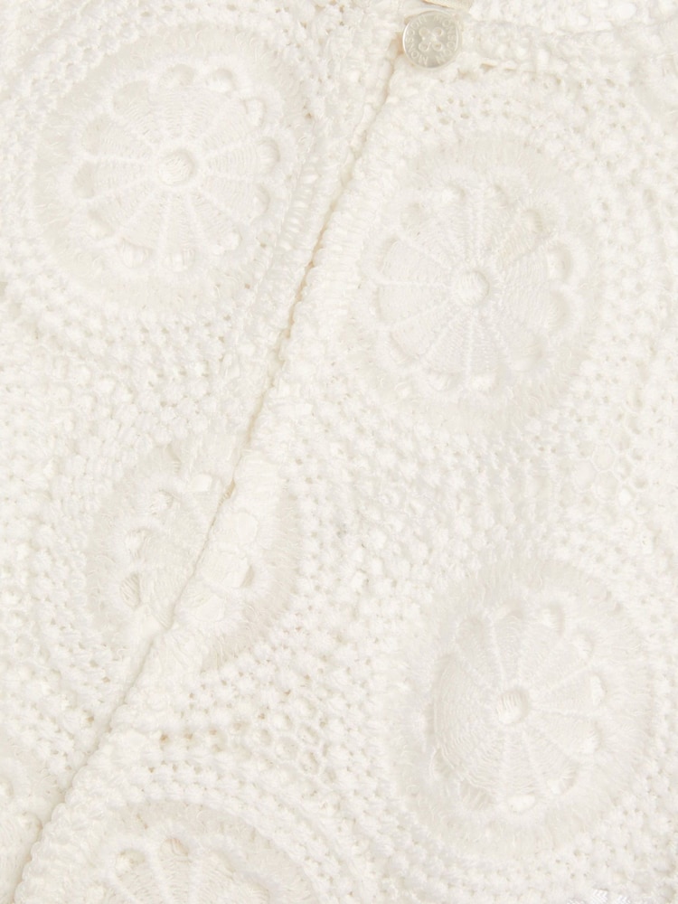 Monsoon Natural Cropped Crochet Cardigan - Image 3 of 3