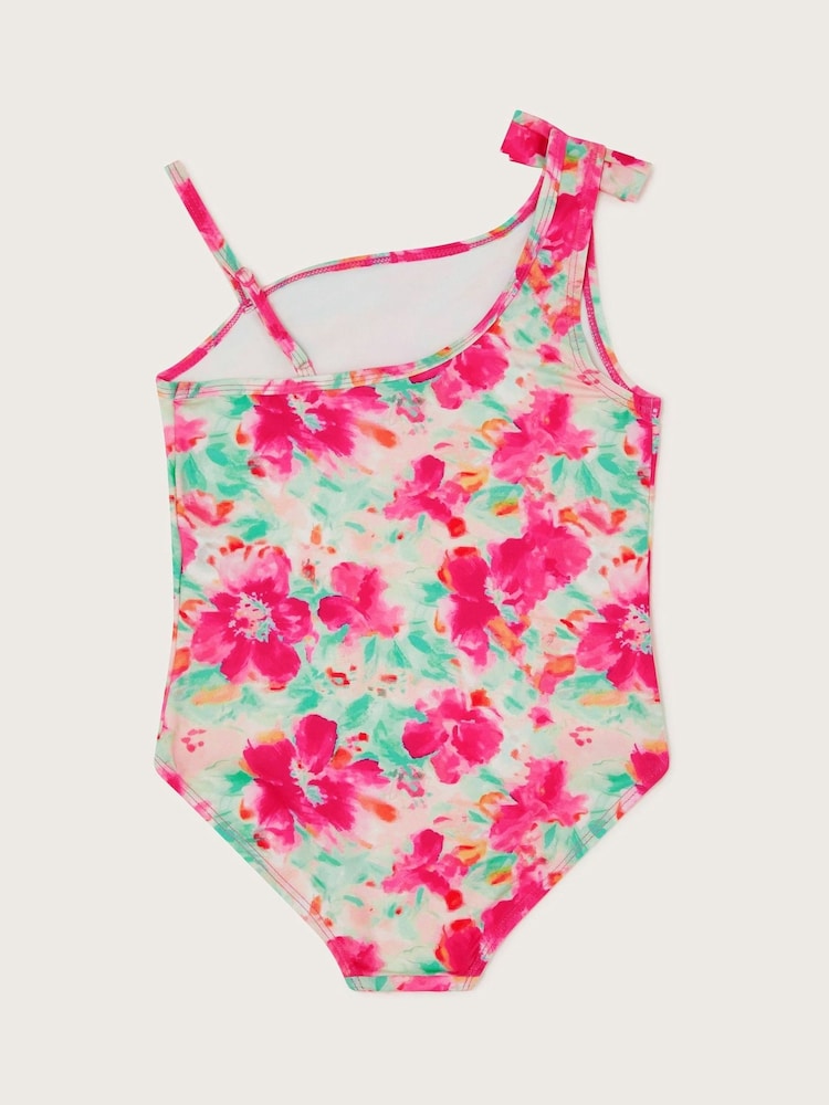 Monsoon Blue Tropical Floral Asymmetrical Swimsuit - Image 2 of 3