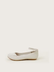 Monsoon Natural Lace Butterfly Glitter Ballet Flats - Image 2 of 3