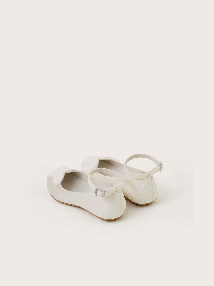 Monsoon Natural Lace Butterfly Glitter Ballet Flats - Image 3 of 3 Monsoon Natural Lace Butterfly Glitter Ballet Flats - Image 3 of 3