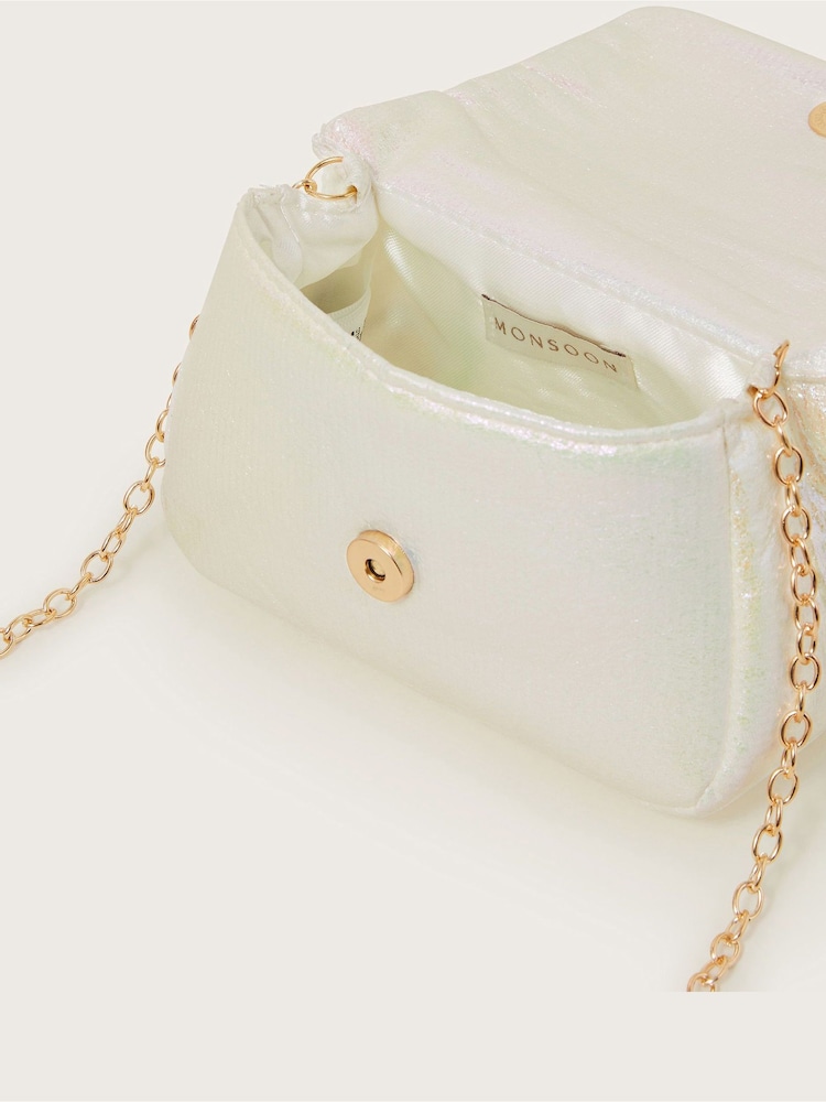 Monsoon Natural Iridescent Bow Bridesmaid Bag - Image 4 of 4