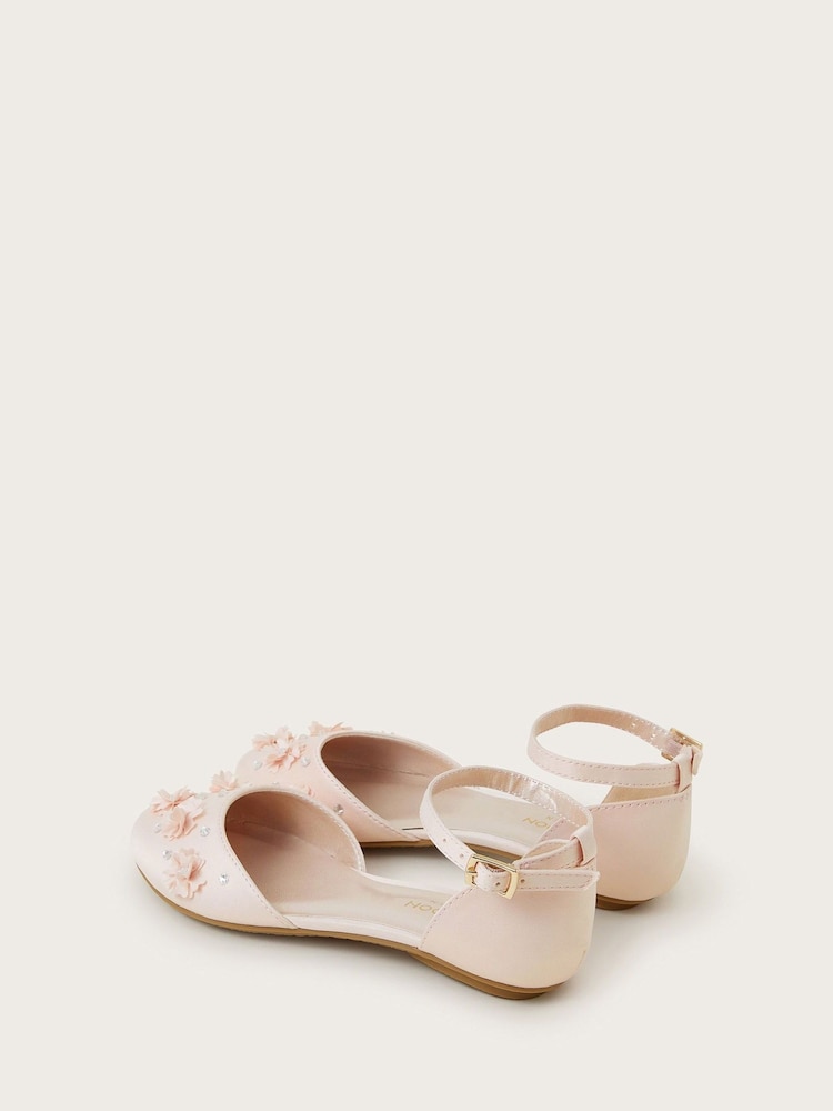 Zapatos planos estilo bailarinas con diseño en dos partes con estampado de flores de Monsoon - Imagen 3 de 3