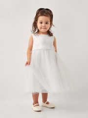 Monsoon Natural Baby Alianthe Bow Dress - Image 1 of 3