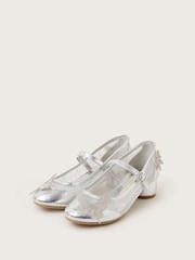Monsoon Silver Diamante Butterfly Metallic Mary Jane Heels - Image 1 of 3