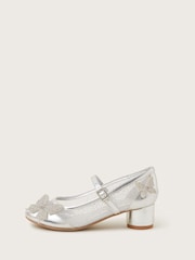 Monsoon Silver Diamante Butterfly Metallic Mary Jane Heels - Image 2 of 3