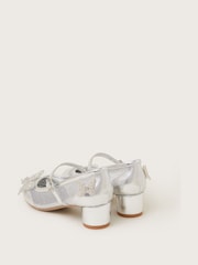 Monsoon Silver Diamante Butterfly Metallic Mary Jane Heels - Image 3 of 3