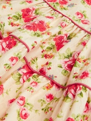 Monsoon Pink Frilly Short Sleeve Rose Print Dress - Image 4 of 4