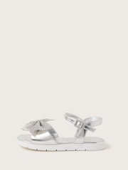 Monsoon Silver Diamante Bow Sandals - Image 1 of 3