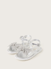 Monsoon Silver Diamante Bow Sandals - Image 2 of 3