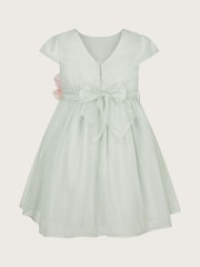 Monsoon Green Baby Rossy Corsage Belt Dress - Image 2 of 3