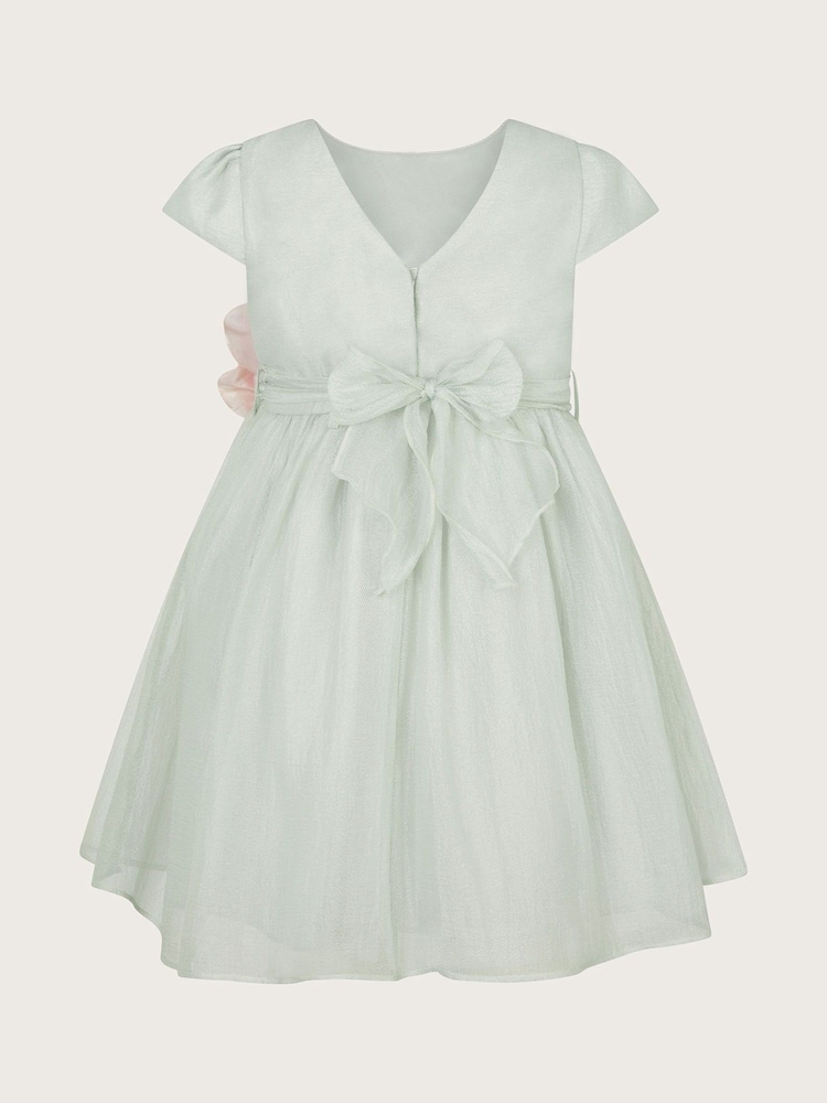 Monsoon Green Baby Rossy Corsage Belt Dress - Image 2 of 3