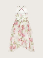 Monsoon Natural Strappy Peony Print Organza Dress - Image 2 of 3