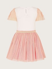 Monsoon Pink Sequin Rainbow Tulle Disco Dress - Image 3 of 4