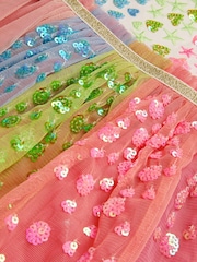 Monsoon Pink Sequin Rainbow Tulle Disco Dress - Image 4 of 4