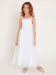 Vestido de tul con diseño de perlas para comunión Fleur de Monsoon - Imagen 1 de 4