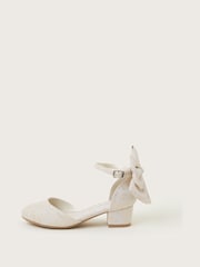 Monsoon Gold Bow Back Jacquard Two Part Heels - Image 1 of 3