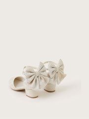Monsoon Gold Bow Back Jacquard Two Part Heels - Image 3 of 3