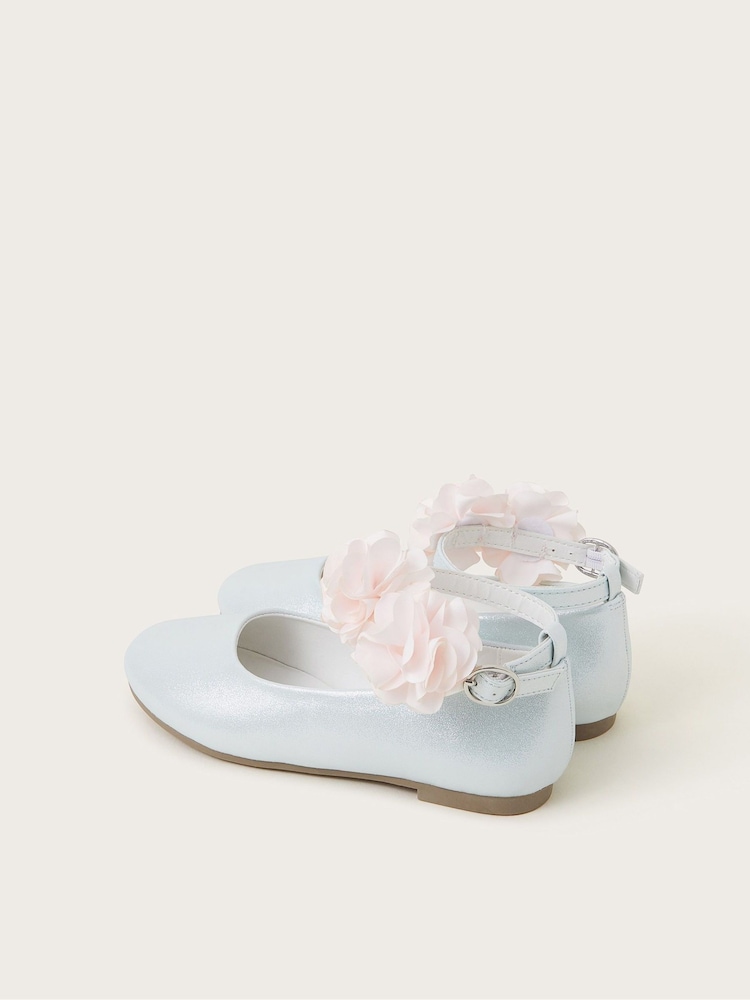 Monsoon Green Corsage Strap Ballet Flats - Image 3 of 3