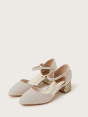 Monsoon Pointed Toe Glitter Two Part Heels - Image 1 of 3