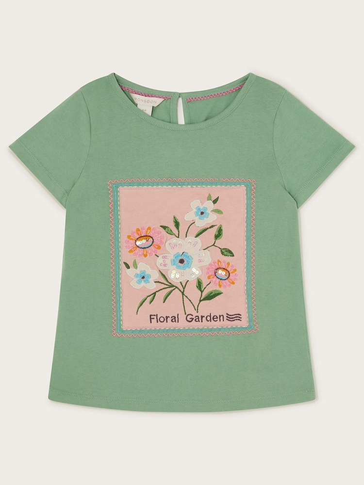 Monsoon Floral Garden Stamp 100% Cotton T-Shirt - صورة 2 من 4