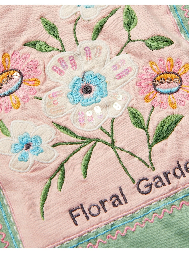 Monsoon Floral Garden Stamp 100% Cotton T-Shirt - صورة 4 من 4