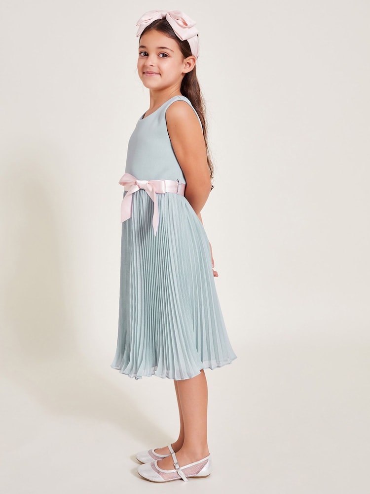 Monsoon Grey Sally Scuba Pleated Dress - Image 2 of 4