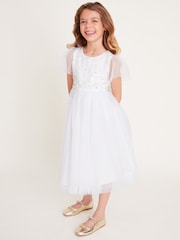 Monsoon Bella Paillettenkleid mit Blumen für die Kommunion - Bild 1 von 4
