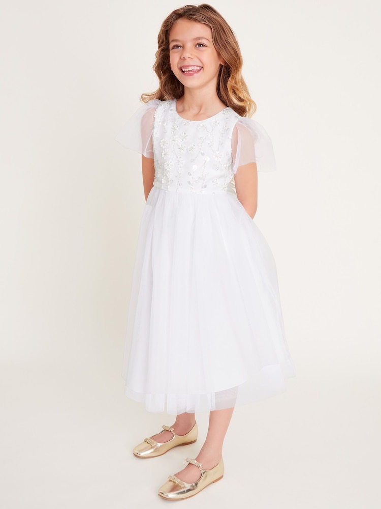 Monsoon Bella Paillettenkleid mit Blumen für die Kommunion - Bild 1 von 4