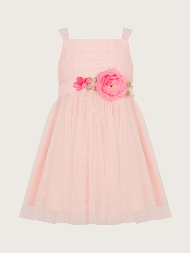 Monsoon Pink Baby Fleur Flower Belt Tulle Dress - Image 1 of 3