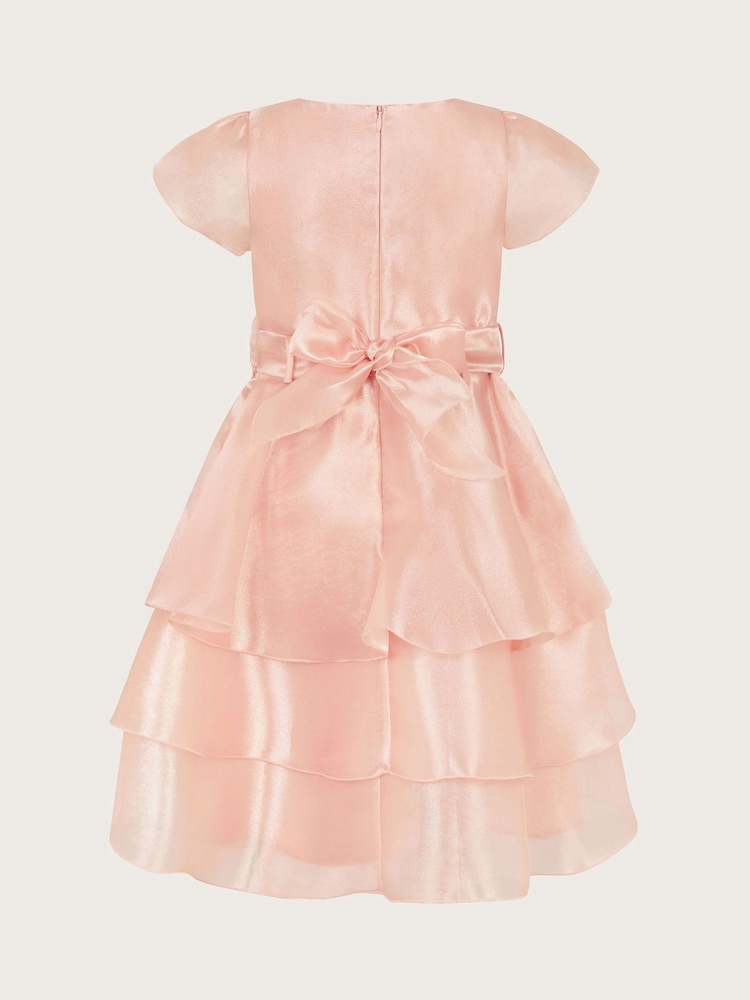 Monsoon Pink Olena Organza Ruffle Dress - Image 2 of 3