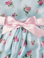 Monsoon Blue Baby Ditsy Floral Print Satin Dress - Image 3 of 3
