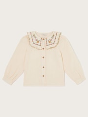 Monsoon Natural 100% Cotton Floral Print Embroidered Collar Blouse - Image 2 of 4