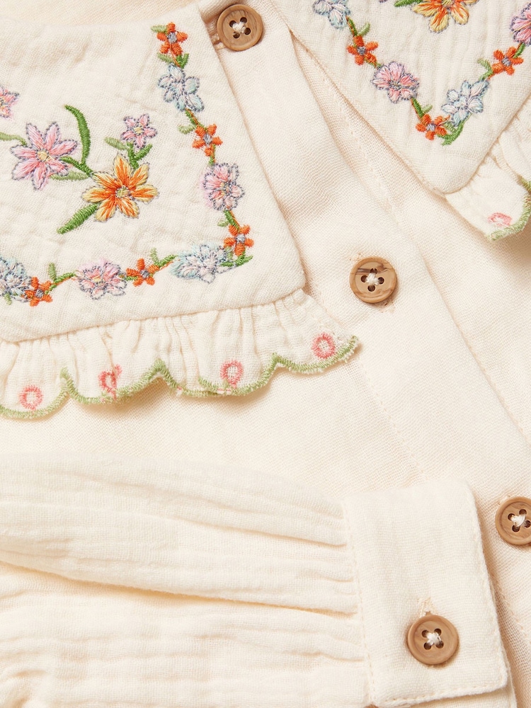 Monsoon Natural 100% Cotton Floral Print Embroidered Collar Blouse - Image 4 of 4 Monsoon Natural 100% Cotton Floral Print Embroidered Collar Blouse - Image 4 of 4