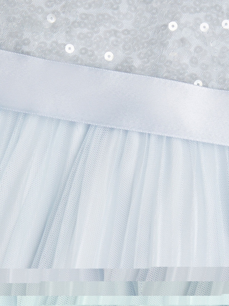Monsoon Blue Keita Embellished Plisse Dress - Image 4 of 4