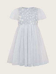 Monsoon Grey Bella Floral Print Embellished Dress - Image 2 of 4