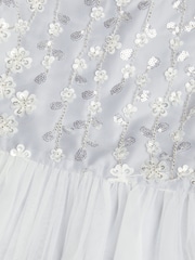 Monsoon Grey Bella Floral Print Embellished Dress - Image 4 of 4